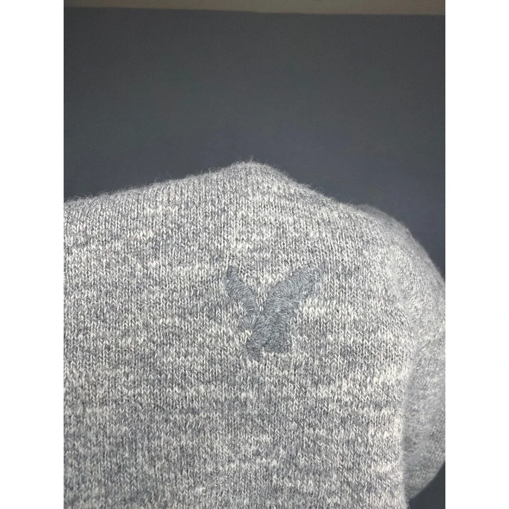 American Eagle Mens V-Neck Sweater Heather Gray Cotton Athletic Fit‎ Large L